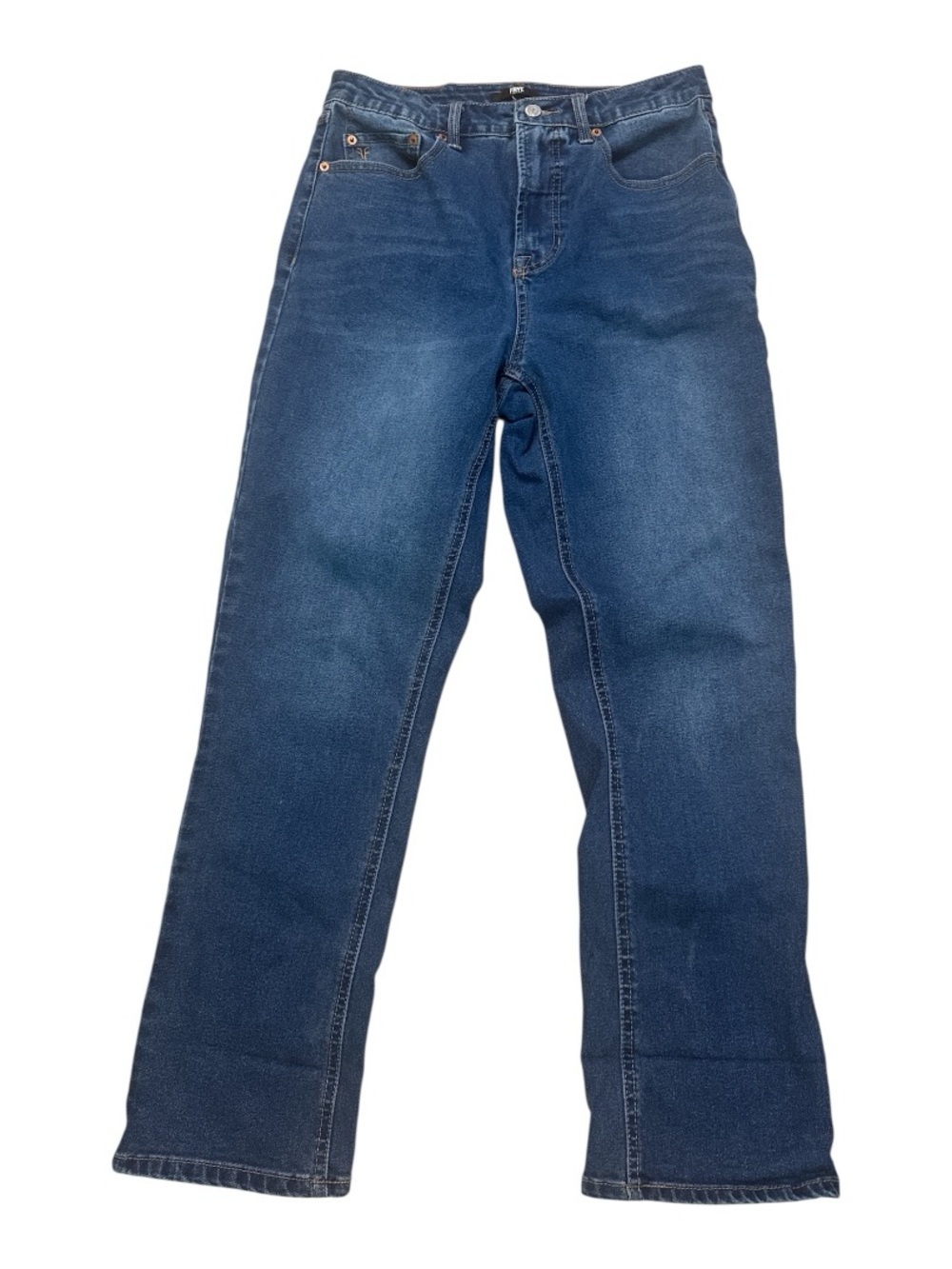Frye Medium Blue Denim Cropped Jeans with Contrast Stitching Size 28